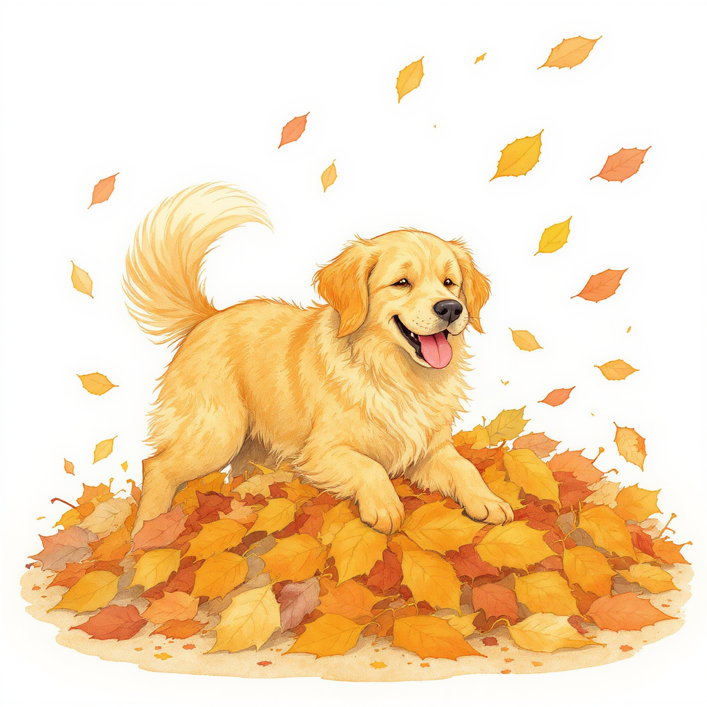 Sample storybook illustration of a dog